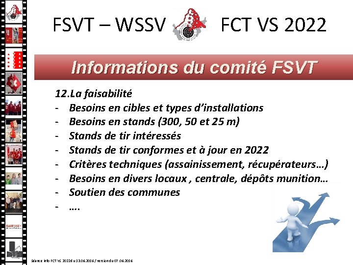 FSVT – WSSV FCT VS 2022 Informations du comité FSVT 12. La faisabilité - FSVT – WSSV FCT VS 2022 Informations du comité FSVT 12. La faisabilité -