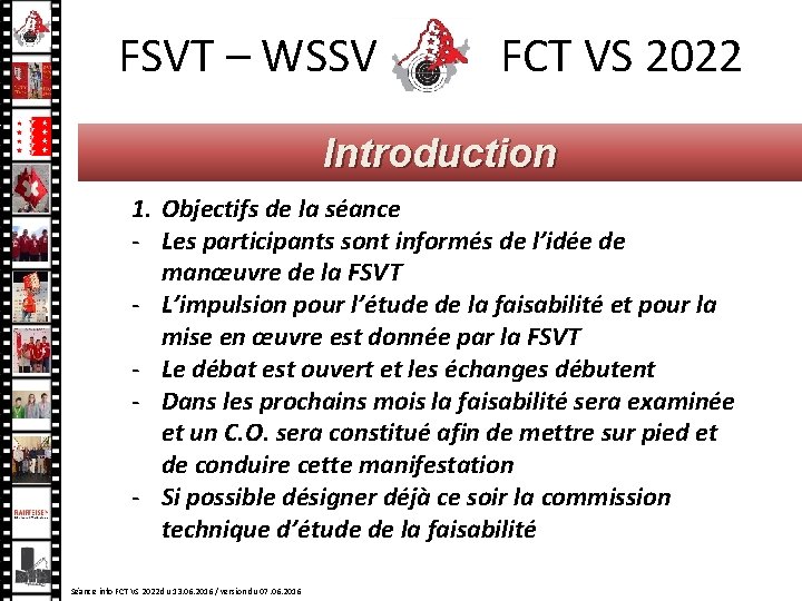 FSVT – WSSV FCT VS 2022 Introduction 1. Objectifs de la séance - Les FSVT – WSSV FCT VS 2022 Introduction 1. Objectifs de la séance - Les