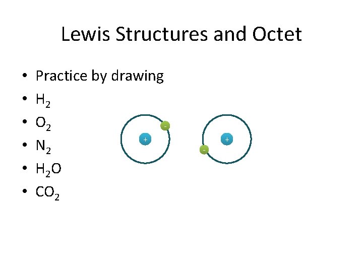 Lewis Structures and Octet • • • Practice by drawing H 2 O 2