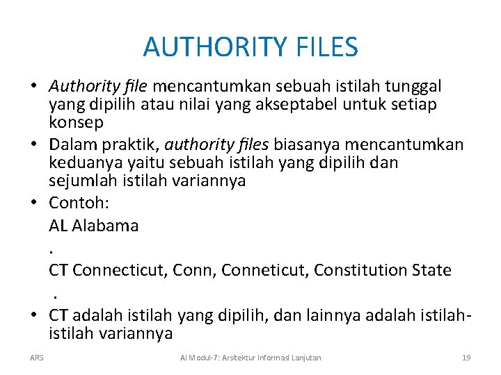 Arsitektur Informasi Lanjutan A Ridwan Siregar Taksonomi Dan