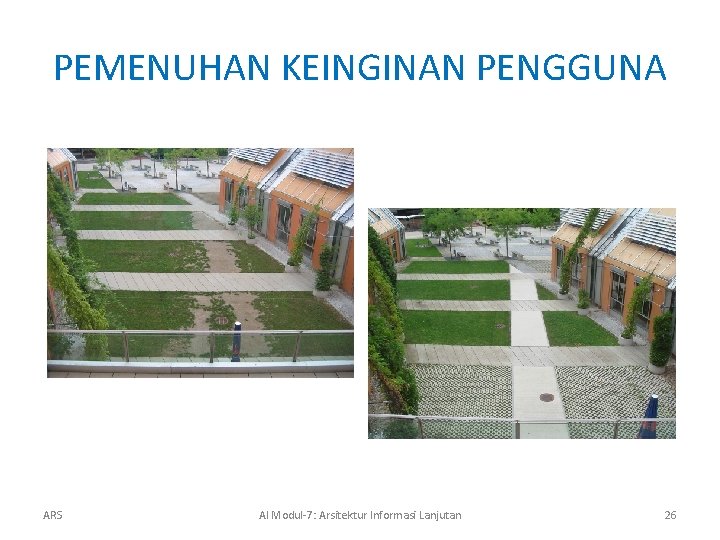 PEMENUHAN KEINGINAN PENGGUNA ARS AI Modul-7: Arsitektur Informasi Lanjutan 26 