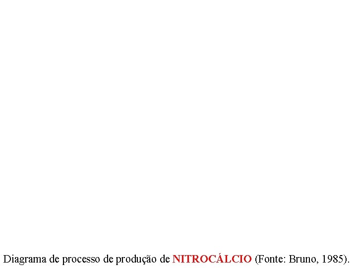 Diagrama de processo de produção de NITROCÁLCIO (Fonte: Bruno, 1985). 