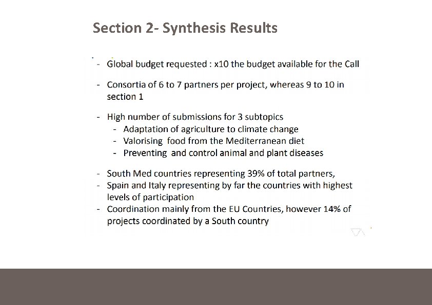 Section 2‐ Synthesis Results 