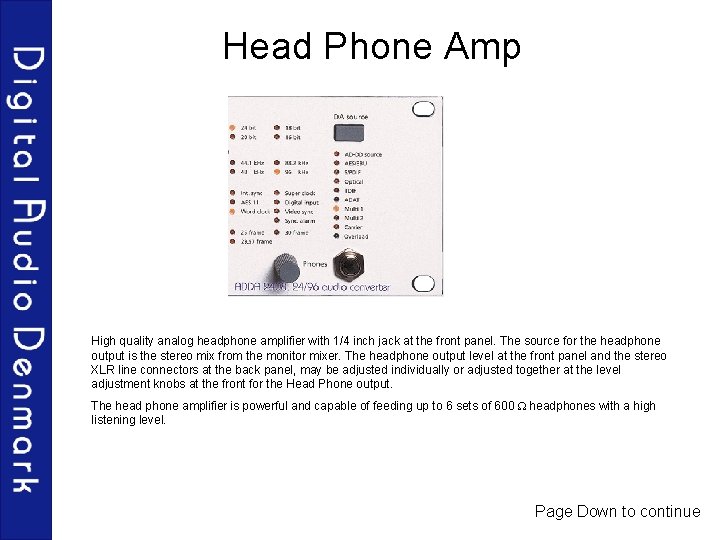 Head Phone Amp High quality analog headphone amplifier with 1/4 inch jack at the