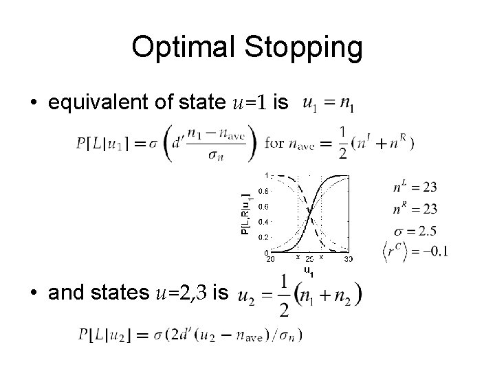 Optimal Stopping • equivalent of state u=1 is • and states u=2, 3 is