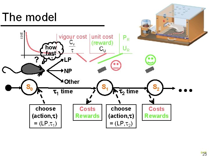 cost The model ? how fast vigour cost unit cost (reward) PR UR LP