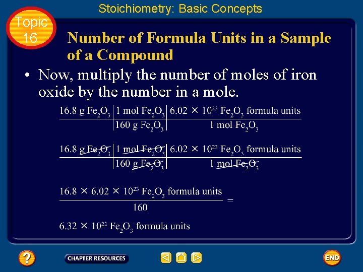 Topic 16 Stoichiometry: Basic Concepts Number of Formula Units in a Sample of a