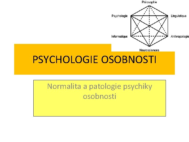 PSYCHOLOGIE OSOBNOSTI Normalita a patologie psychiky osobnosti 