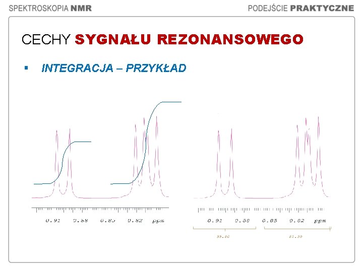 CECHY SYGNAŁU REZONANSOWEGO § INTEGRACJA – PRZYKŁAD CECHY SYGNAŁU REZONANSOWEGO § INTEGRACJA – PRZYKŁAD