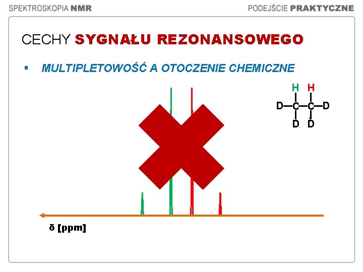 CECHY SYGNAŁU REZONANSOWEGO § MULTIPLETOWOŚĆ A OTOCZENIE CHEMICZNE H H D C C D CECHY SYGNAŁU REZONANSOWEGO § MULTIPLETOWOŚĆ A OTOCZENIE CHEMICZNE H H D C C D