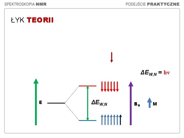ŁYK TEORII ΔEW, N = hν E ΔEW, N B 0 M ŁYK TEORII ΔEW, N = hν E ΔEW, N B 0 M