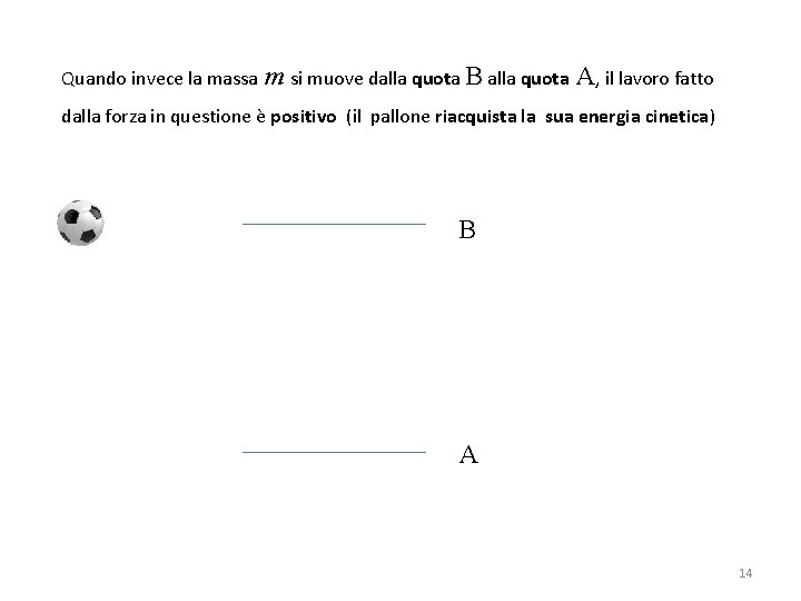 Quando invece la massa m si muove dalla quota B alla quota A, il