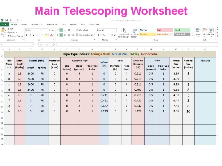 Main Telescoping Worksheet 