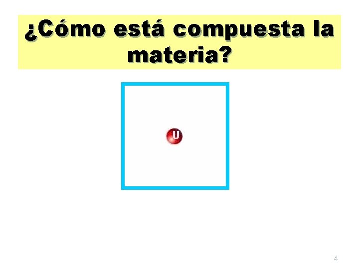 ¿Cómo está compuesta la materia? 4 