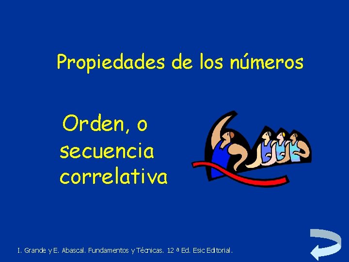 Propiedades de los números Orden, o secuencia correlativa I. Grande y E. Abascal. Fundamentos