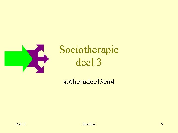 Sociotherapie deel 3 sotheradeel 3 en 4 16 -1 -00 Steef Pas 5 