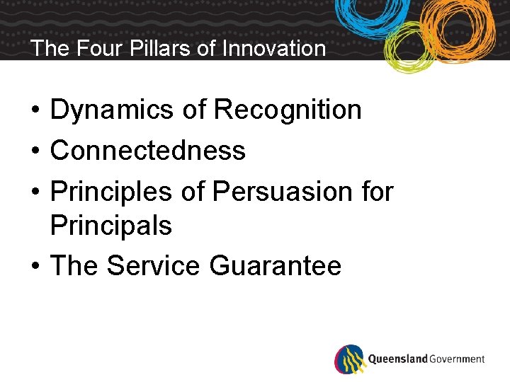 The Four Pillars of Innovation • Dynamics of Recognition • Connectedness • Principles of