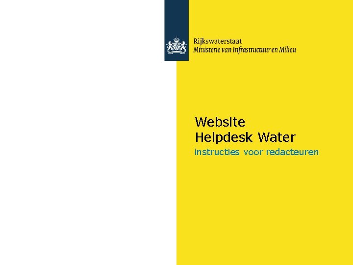 Website Helpdesk Water instructies voor redacteuren 