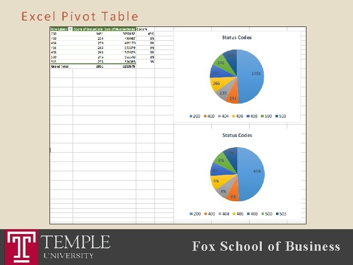 Excel Pivot Table Fox School of Business 