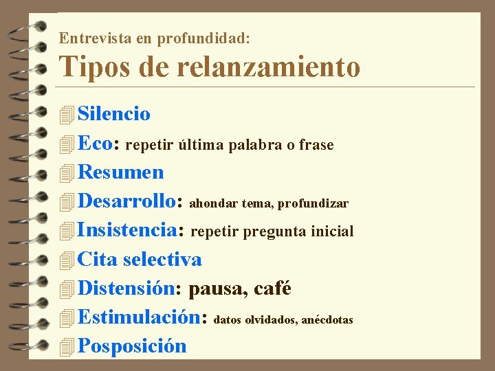 Entrevista en profundidad: Tipos de relanzamiento 4 Silencio 4 Eco: repetir última palabra o