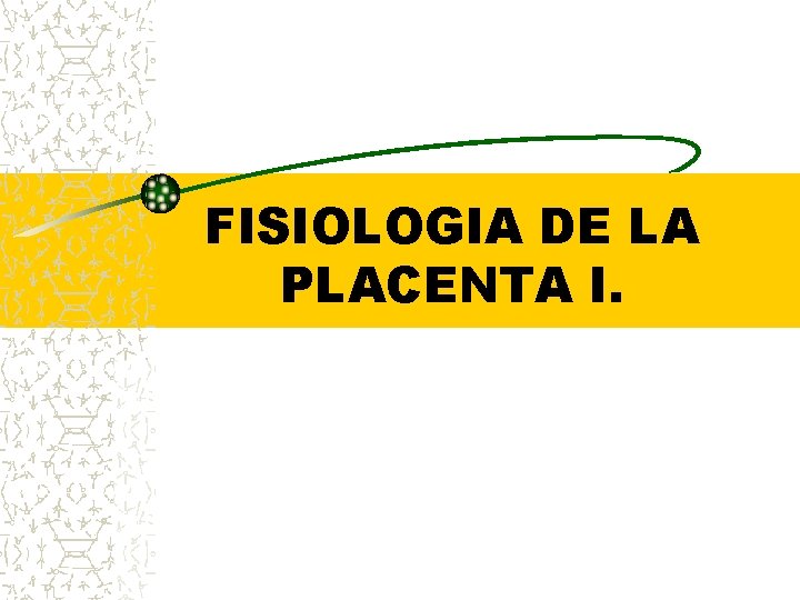 FISIOLOGIA DE LA PLACENTA I. 