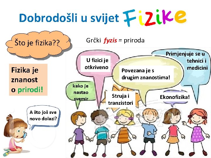 e Dobrodošli u svijet Što je fizika? ? Fizika je znanost o prirodi! A