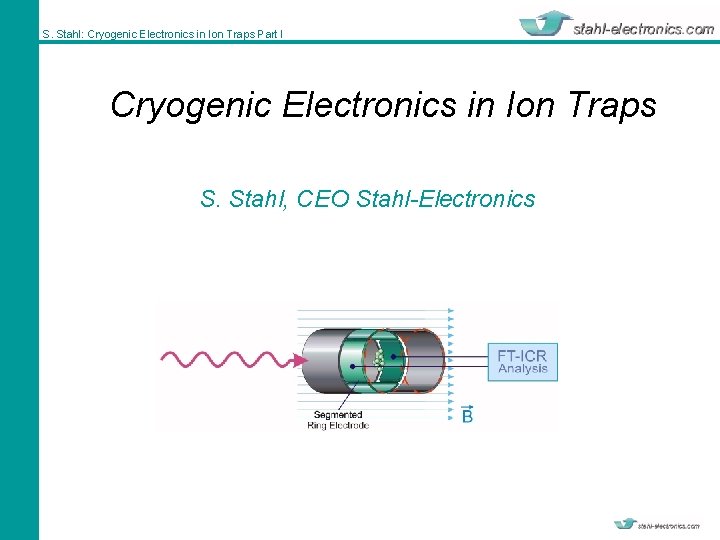 S. Stahl: Cryogenic Electronics in Ion Traps Part I Cryogenic Electronics in Ion Traps