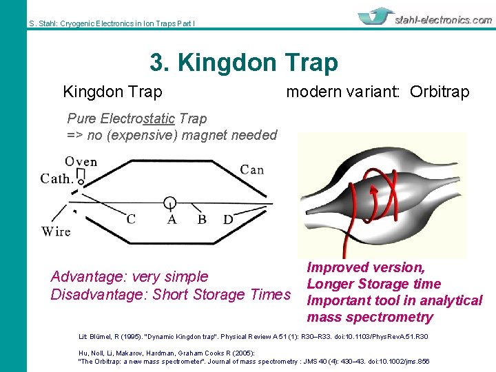 S. Stahl: Cryogenic Electronics in Ion Traps Part I 3. Kingdon Trap modern variant: