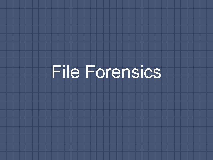 File Forensics 