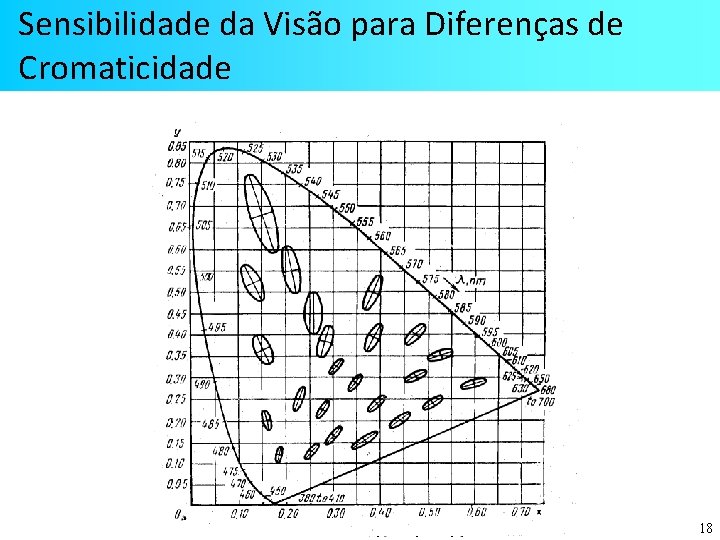 Sensibilidade da Visão para Diferenças de Cromaticidade 18 