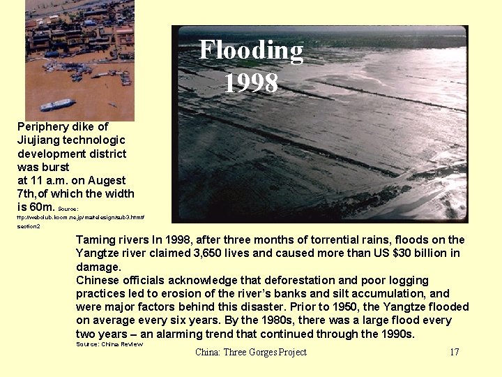 Flooding 1998 Periphery dike of Jiujiang technologic development district was burst at 11 a.