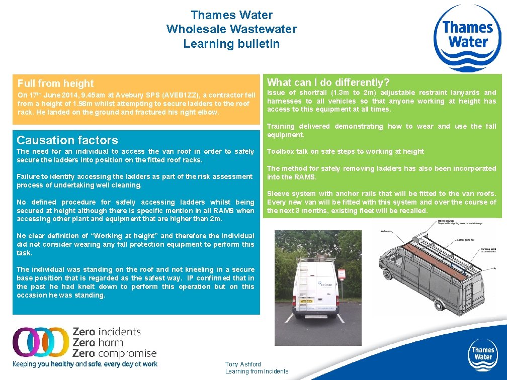 Thames Water Wholesale Wastewater Learning bulletin What can I do differently? Full from height