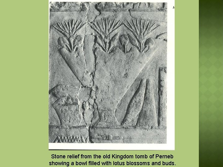 Stone relief from the old Kingdom tomb of Perneb showing a bowl filled with
