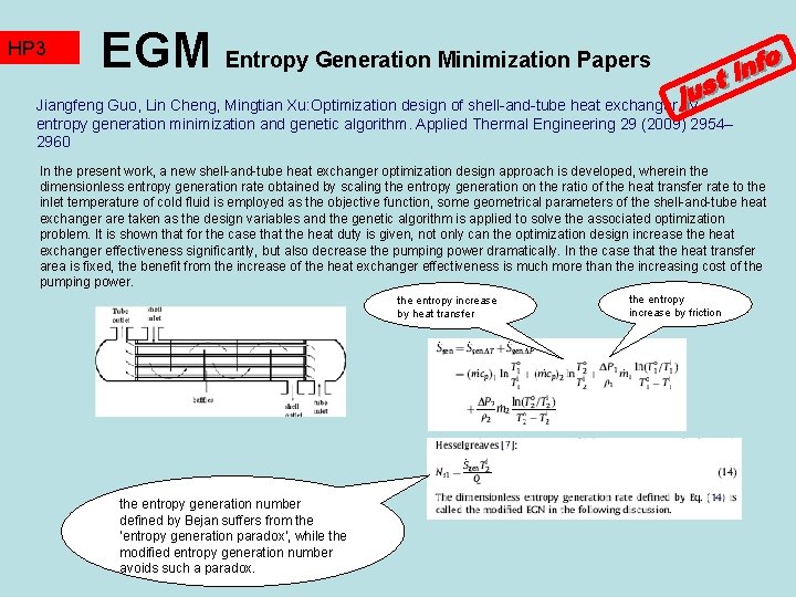 HP 3 TZ 2 EGM Entropy Generation Minimization Papers Jiangfeng Guo, Lin Cheng, Mingtian