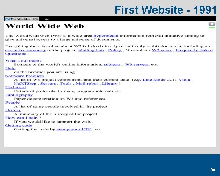 First Website - 1991 30 