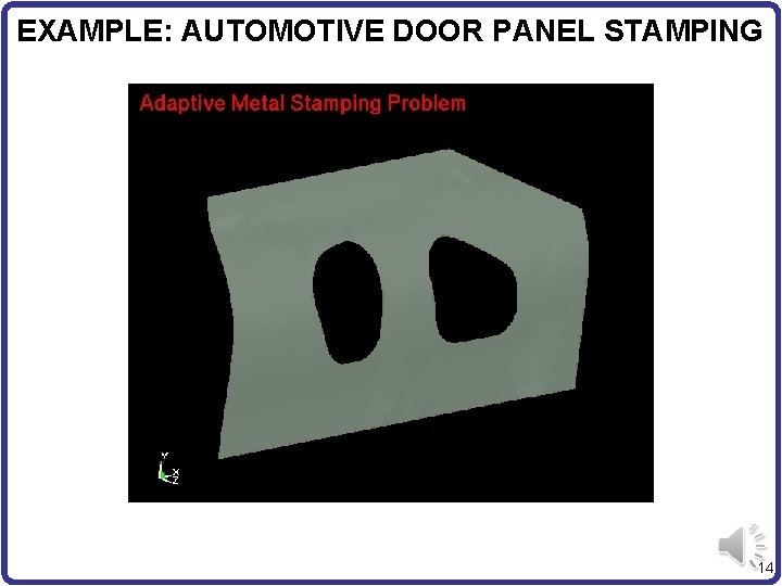 EXAMPLE: AUTOMOTIVE DOOR PANEL STAMPING 14 