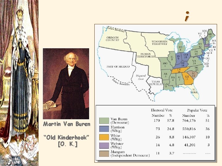 The 1836 Election Results Martin Van Buren “Old Kinderhook” [O. K. ] 