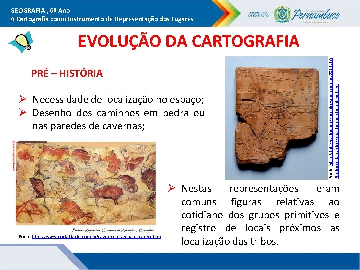 GEOGRAFIA , 6º Ano A Cartografia como Instrumento de Representação dos Lugares PRÉ –