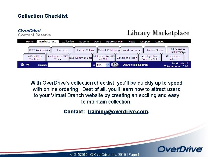 Collection Checklist With Over. Drive's collection checklist, you'll be quickly up to speed with