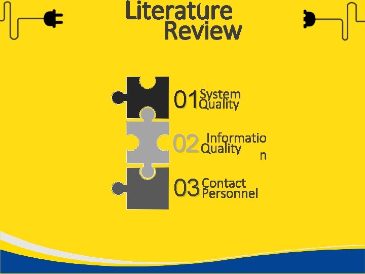Literature Review System Quality 01 02 Informatio Quality n 03 Contact Personnel 