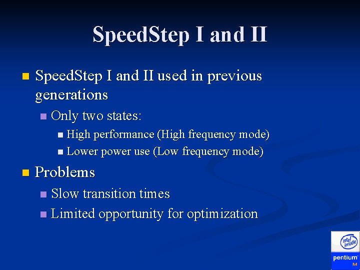 Speed. Step I and II n Speed. Step I and II used in previous Speed. Step I and II n Speed. Step I and II used in previous
