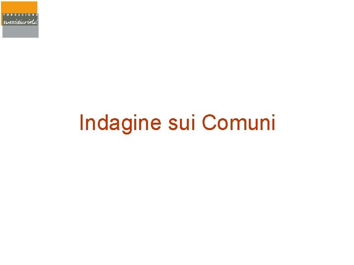 Indagine sui Comuni 