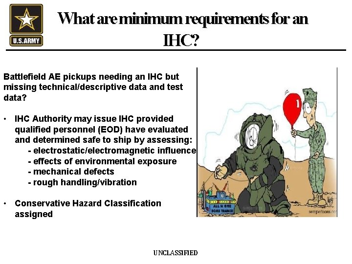 What are minimum requirements for an IHC? Battlefield AE pickups needing an IHC but