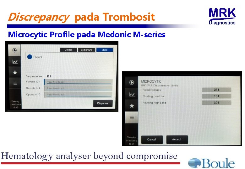 Discrepancy pada Trombosit Microcytic Profile pada Medonic M-series 
