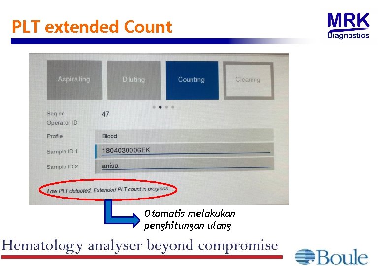 PLT extended Count Otomatis melakukan penghitungan ulang 