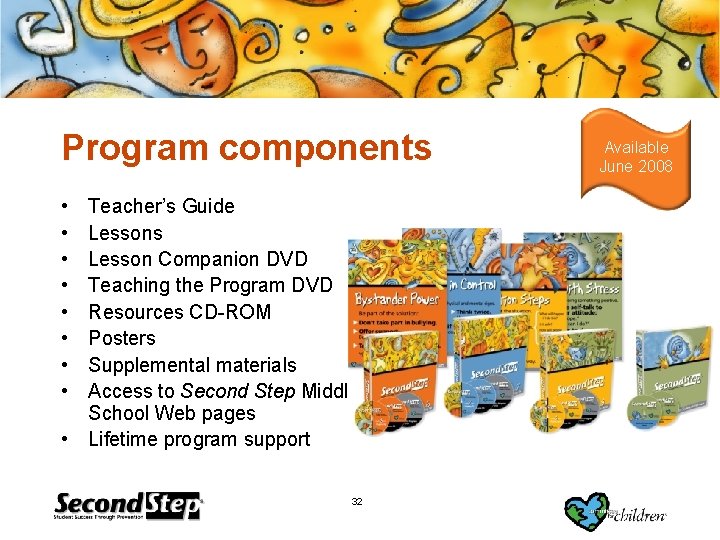 Program components • • Teacher’s Guide Lessons Lesson Companion DVD Teaching the Program DVD