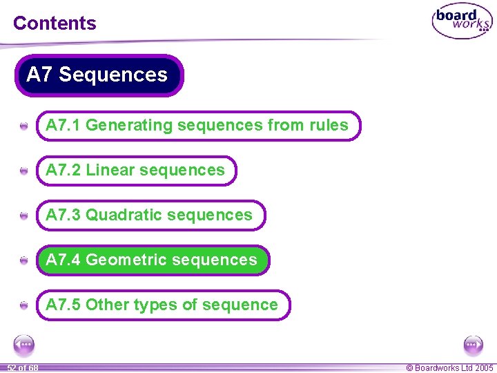 Contents A 7 Sequences A A 7. 1 Generating sequences from rules A A