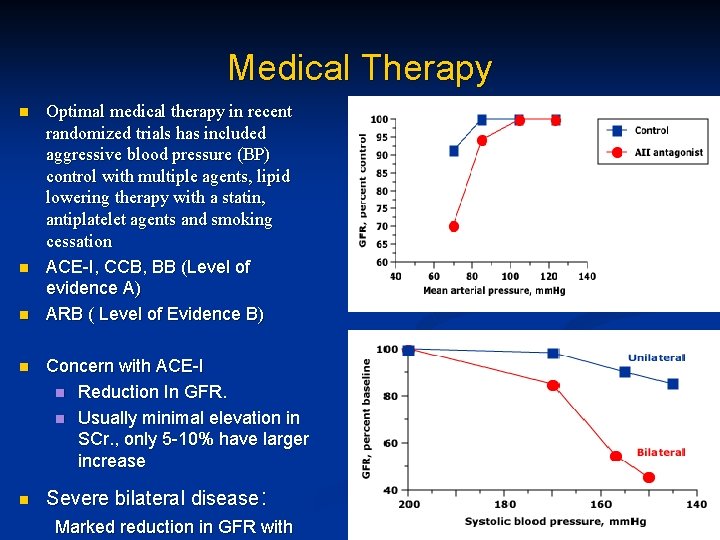 Medical Therapy n n n Optimal medical therapy in recent randomized trials has included