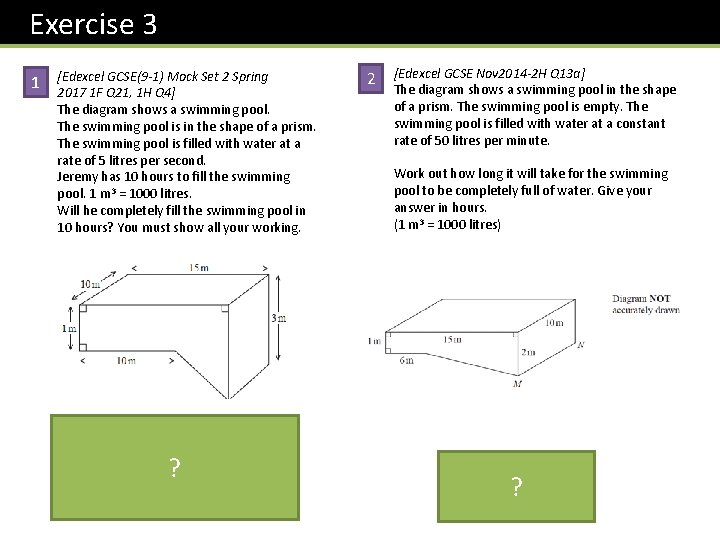  Exercise 3 1 [Edexcel GCSE(9 -1) Mock Set 2 Spring 2017 1 F