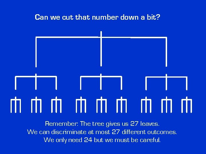 Can we cut that number down a bit? Remember: The tree gives us 27 Can we cut that number down a bit? Remember: The tree gives us 27